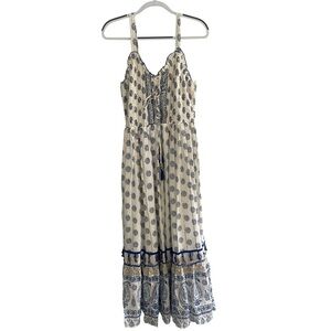 Me 2 Magic Maxi Bohemian Dress with adjustable straps. Size:L  Color:Navy/White